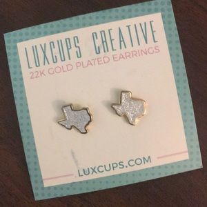 22k Gold Plated Texas Shaped Earrings